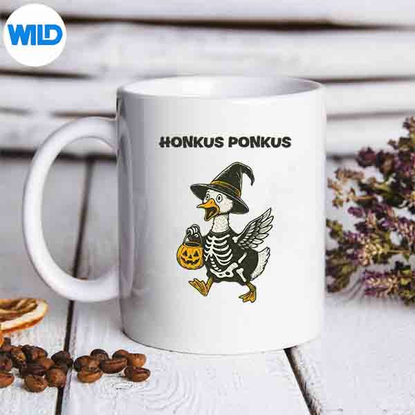 Honkus Ponkus Witchy Goose In Skeleton Costume Halloween Silhouette SVG PNG 7 HonkusPonkusWitchyGooseInSkeletonCostumeHalloweenmug