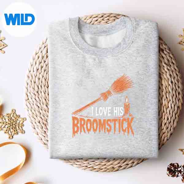 I Love His Broomstick Her Pumpkins Halloween Couples Funny Vector Design 2 I Love His Broomstick Her Pumpkins Halloween Couples Funny Vector Design - Image 2