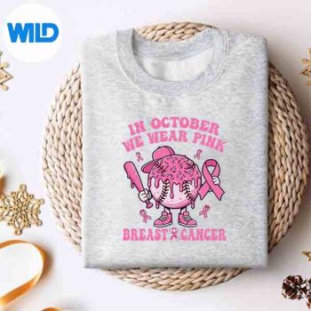 In October We Wear Pink Breast Cancer Awareness Baseball SVG PNG Digital Design 4 InOctoberWeWearPinkBreastCancerAwarenessBaseballsweater