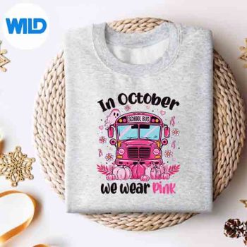 InOctoberWeWearPinkBusDriverGhostBreastCancerGhostsweater