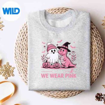 In October We Wear Pink Ghost Witch Dinosaur Breast Cancer SVG Cut File 4 InOctoberWeWearPinkGhostWitchDinosaurBreastCancersweater