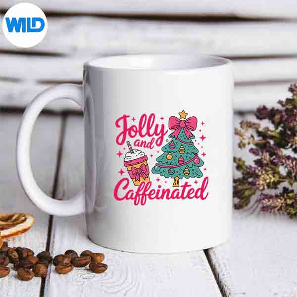 JollyAndCaffeinatedChristmasTreeCoffeeHolidaymug