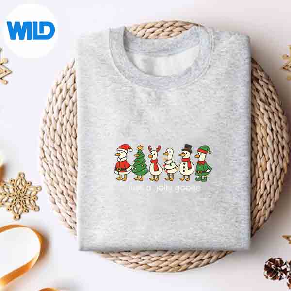 Alternative view of Just A Jolly Goose Christmas For Womans SVG PNG Cut File