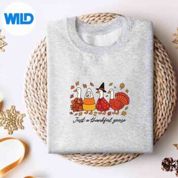JustAThankfulGooseThanksgivingSillyGooseFallAutumnsweater