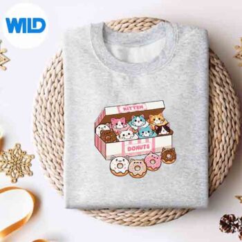 KittenDonutsPastryCatLoverCuteDoughnutCatssweater