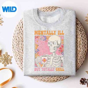 Mentally Ill But Totally Chill Halloween Costume Skeleton Silhouette SVG PNG 4 MentallyIllButTotallyChillHalloweenCostumeSkeletonsweater