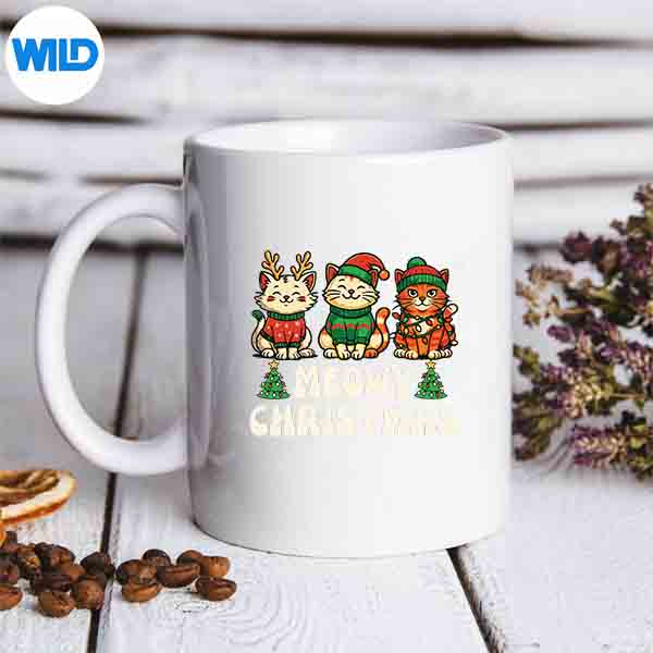 Meowy Christmas Cat Xmas Kitten Cat Lover SVG PNG Digital Design 7 MeowyChristmasCatXmasKittenCatLovermug