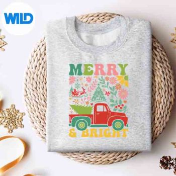 MerryAndBrightVintageTruckBohoChristmassweater