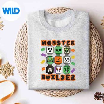 Monster Builder Halloween Building Bricks Brick Head Design for Cricut 4 MonsterBuilderHalloweenBuildingBricksBrickHeadsweater