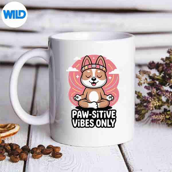 Pawsitive Vibes Only Cute Dog Mediation Cut File 6 PawsitiveVibesOnlyCuteDogMediationmug