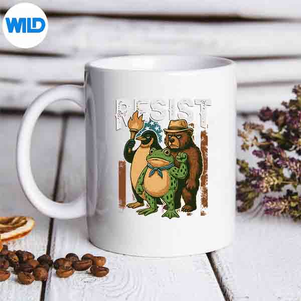 Penguin Frog Bear Resist Protest Against Tariffs Silhouette SVG PNG 6 PenguinFrogBearResistProtestAgainstTariffsmug