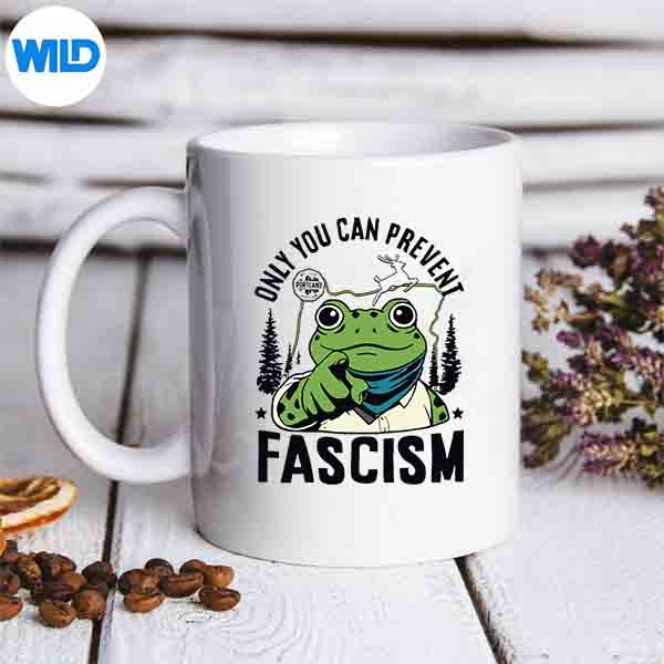 PortlandFrogOnlyYouCanPreventFascismmug