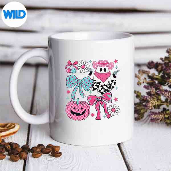 Preppy Coquette Pink Boo Haw Western Ghosts Cow Halloween Digital Download 6 PreppyCoquettePinkBooHawWesternGhostsCowHalloweenmug