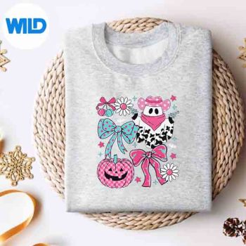 Preppy Coquette Pink Boo Haw Western Ghosts Cow Halloween Digital Download 4 PreppyCoquettePinkBooHawWesternGhostsCowHalloweensweater
