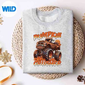 Pumpkin Crusher Monster Truck Ghosts Halloween For SVG PNG 4 PumpkinCrusherMonsterTruckGhostsHalloweenForsweater