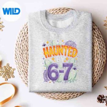 PurpleHauntedBy67HalloweenGhostSpiderHorrorsweater