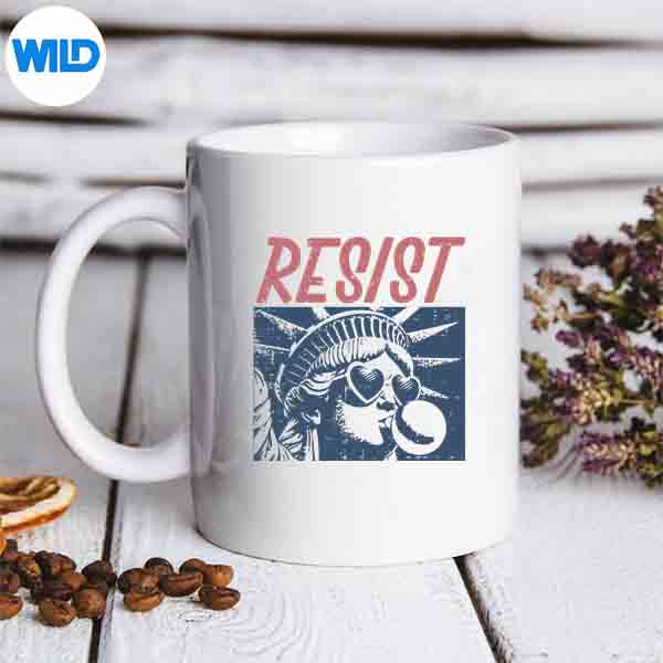 ResistStatueLibertyBubblegumProtestEqualitymug