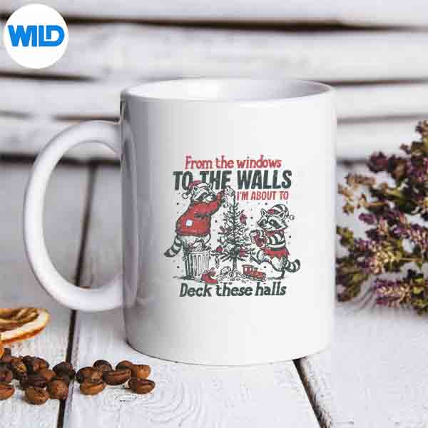 Retro From The Windows To The Walls Raccoon Christmas Design for Cricut 6 RetroFromTheWindowsToTheWallsRaccoonChristmasmug
