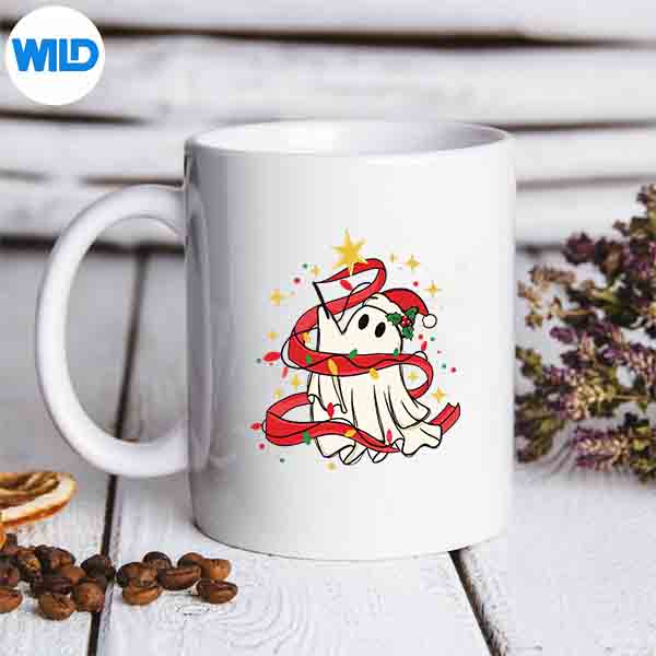 Retro Ghost Christmas Tree Santa Hat Spooky Digital Download 7 RetroGhostChristmasTreeSantaHatSpookymug