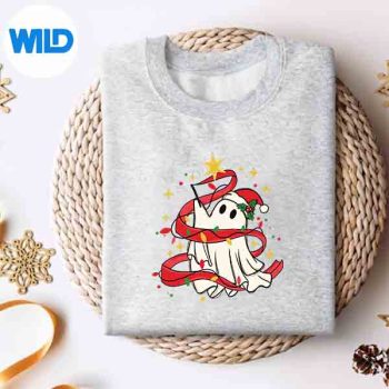 Retro Ghost Christmas Tree Santa Hat Spooky Digital Download 4 RetroGhostChristmasTreeSantaHatSpookysweater