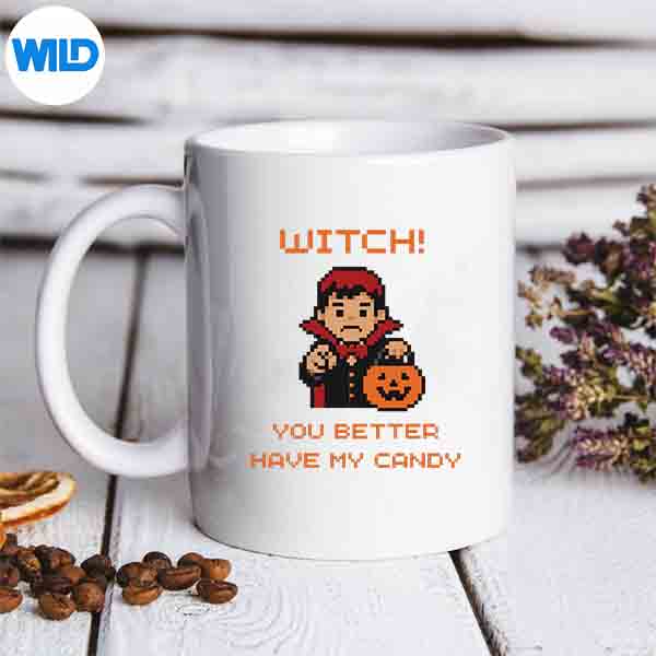 RetroHalloweenTrickOrTreatmug
