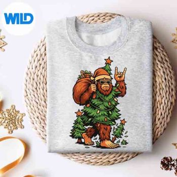 Santa Bigfoot Christmas Tree Xmas Lights Sasquatch Design for Cricut 4 SantaBigfootChristmasTreeXmasLightsSasquatchsweater