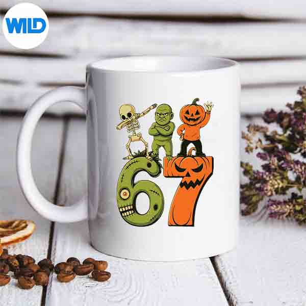 Saying 6 7 Six Seven Costume Meme Retro 67 Hallowen SVG PNG Download 6