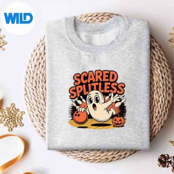ScaredSplitlessGhostBowlingHalloweenFunsweater