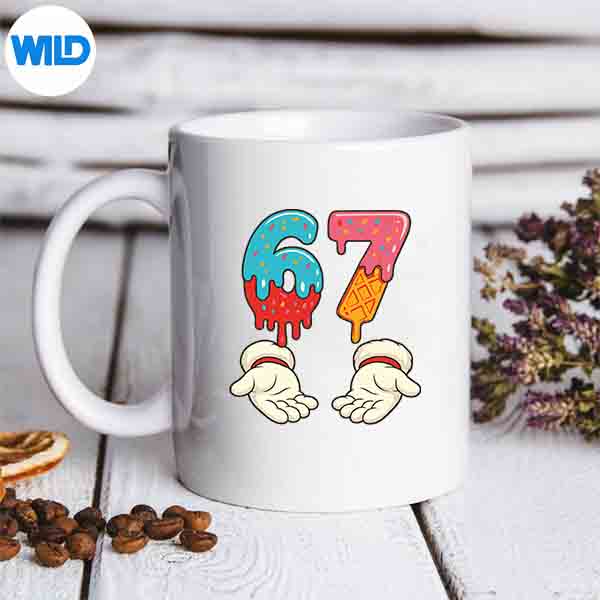 Six Seven 6 7 Meme Christmas Ice Cream Drip Xmas Santa Vector Design 6