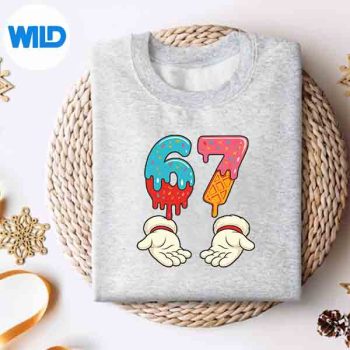 Six Seven 6 7 Meme Christmas Ice Cream Drip Xmas Santa Vector Design 4 SixSeven67MemeChristmasIceCreamDripXmasSantasweater