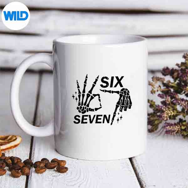 Six Seven 6 7 Skeleton Hands Spooky Skull SVG PNG Digital Download 7