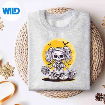 Skeleton Cheerleader Halloween Cheer Skeleton Vector Design 4 SkeletonCheerleaderHalloweenCheerSkeletonsweater