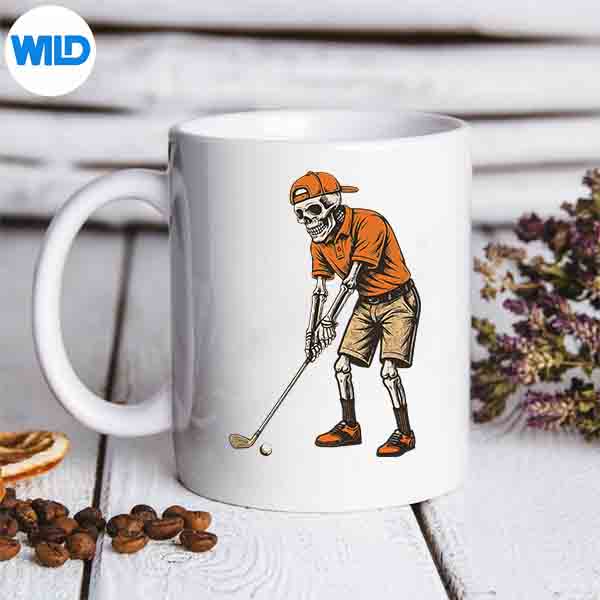 SkeletonGolfHalloweenGolferGolfPlayerDadmug