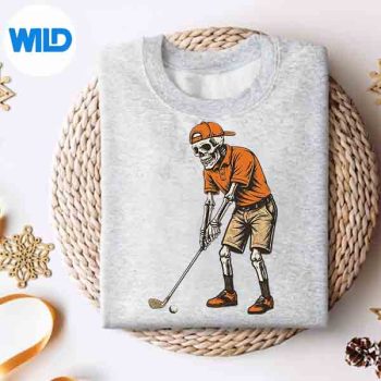 SkeletonGolfHalloweenGolferGolfPlayerDadsweater