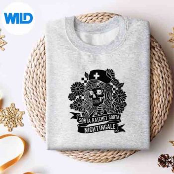 SortaRatchetSortaNightingaleSkeletonNurseHalloweenLovesweater