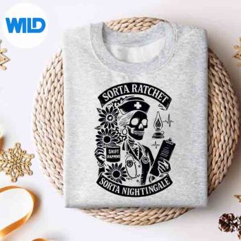 SortaRatchetSortaNightingaleSkeletonNurseHalloweenRetrosweater