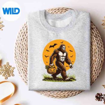 Spooky Bigfoot Halloween Pumpkin Halloween Sasquatch Digital Design 4 SpookyBigfootHalloweenPumpkinHalloweenSasquatchsweater