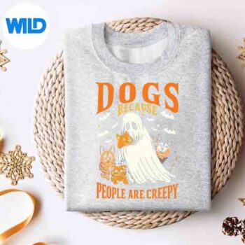 Spooky Dogs Because People Are Creepy Halloween Silhouette SVG PNG Cut File 4 SpookyDogsBecausePeopleAreCreepyHalloweensweater