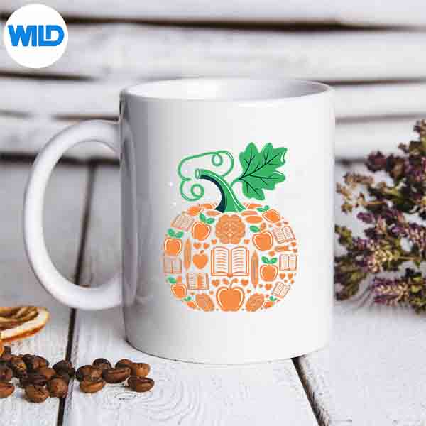 Teacher Pumpkin Fall Autumn Thanksgiving Classroom School Vector Design 6 TeacherPumpkinFallAutumnThanksgivingClassroomSchoolmug