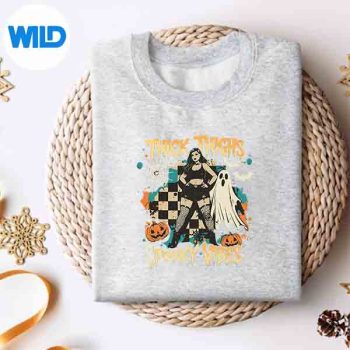 ThickThighsSpookyVibesGhostHalloweensweater