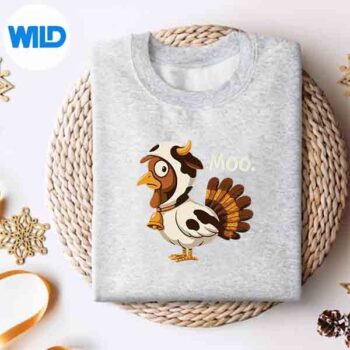Turkey Wearing Cow Costume Thanksgiving SVG PNG Cut File 4 TurkeyWearingCowCostumeThanksgivingsweater