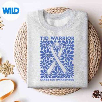 WarriorDiabetesAwarenessRibbonBlueRibbonSupportsweater