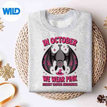 We Wear Pink In October Breast Cancer Bat Halloween Digital Design 4 WeWearPinkInOctoberBreastCancerBatHalloweensweater