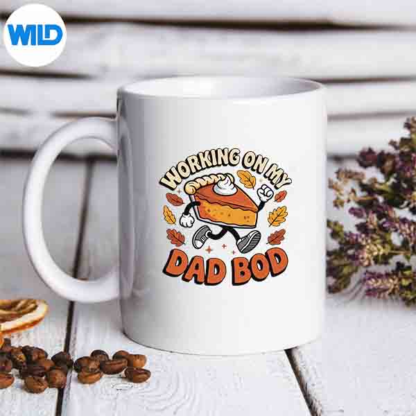Working On My Dad Bod Thanksgiving Pregnancy Announcement Silhouette SVG PNG 7 WorkingOnMyDadBodThanksgivingPregnancyAnnouncementmug