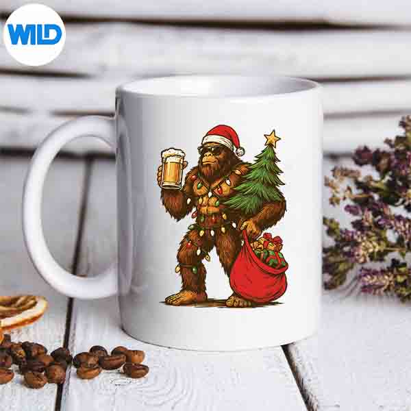 Big Foot Santa Hat Drink Christmas Tree Xmas SVG PNG Digital Download 7 BigFootSantaHatDrinkChristmasTreeXmasmug