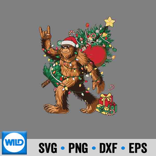 BigfootChristmasTreeLightsXmasSasquatchLovers