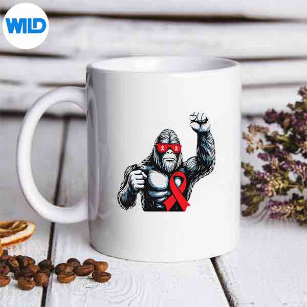 Bigfoot Red Ribbon Week Vintage Design for Cricut 7 BigfootRedRibbonWeekVintagemug
