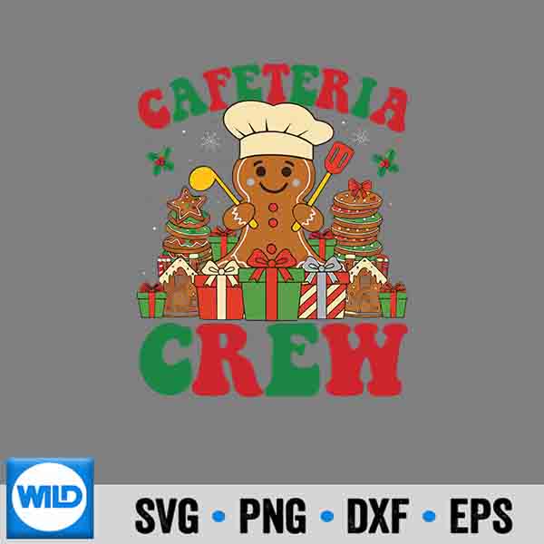 Cafeteria Crew Gingerbread Lunch Lady Worker Xmas Silhouette SVG PNG 7 CafeteriaCrewGingerbreadLunchLadyWorkerXmas