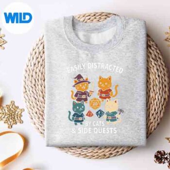 CatsSideQuestsTabletopGamerPetsCatHumorsweater