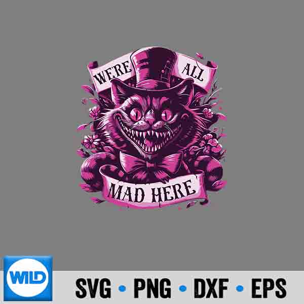 Cheshire Cat Alice In Wonderland Party SVG PNG 6 CheshireCatAliceInWonderlandParty